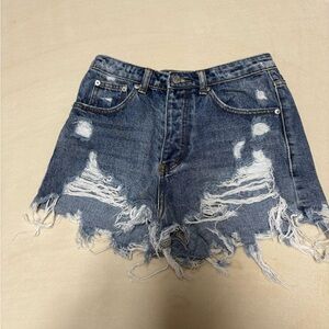 Signature8 Blue Distressed Jean Shorts